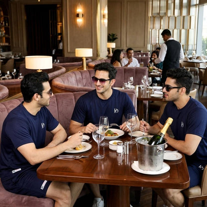 Prime Outfitter Premium NAVY BLUE  Dry-Fit Nikar Shirt Set – Breathable Sports & Casual Wear (T-Shirt + Shorts)